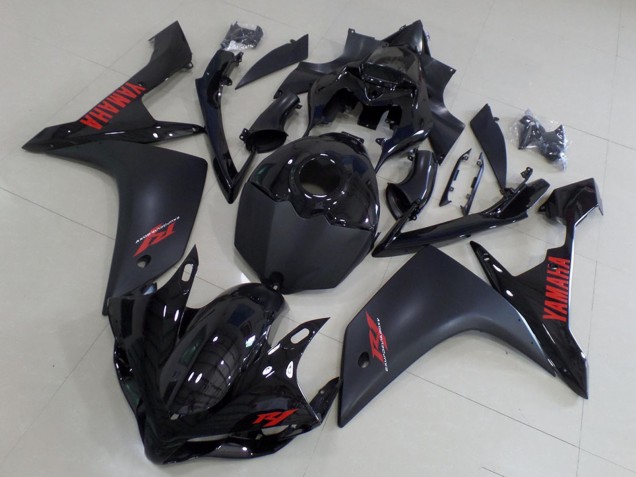 Carenados Moto Yamaha YZF R1 2007-2008 - Negro Brillante Negro Mate Rojo