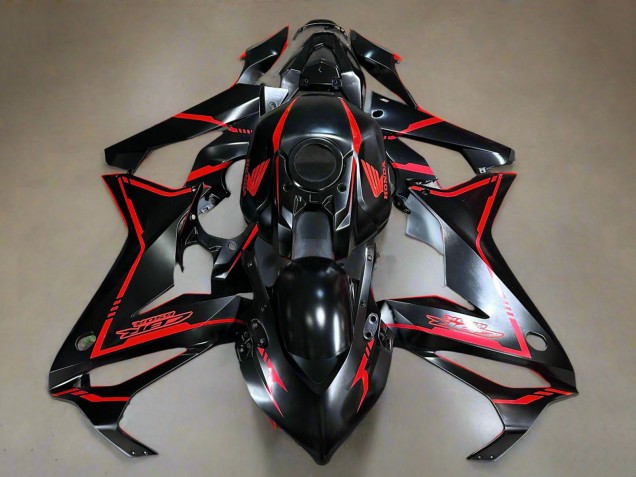 Carenados Moto Honda CBR650R 2021-2023 - Negro Brillante Rojo Raya