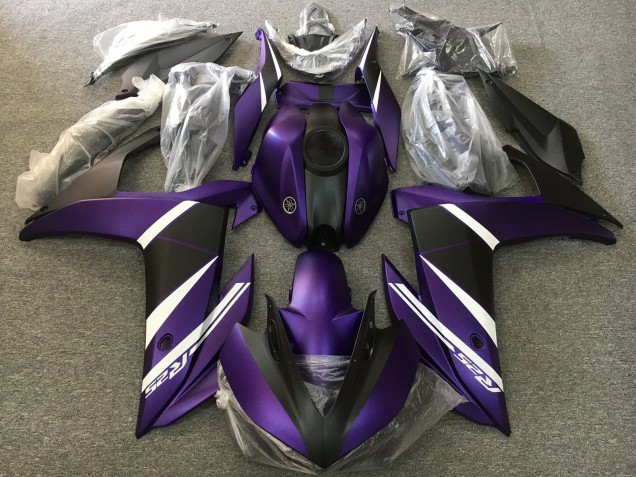 Carenados Moto Yamaha YZF R3/R25 2015-2018 - Blanco Púrpura Negro Mate