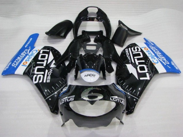 Carenados Moto Aprilia RS250 1995-1997 - Negro Brillante Blanco Azul Lotus