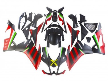 Carenados Moto Aprilia RSV4 1000 2009-2015 - Negro Mate Rojo Verde Raya