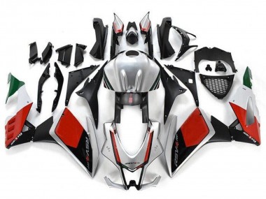 Kits Carenado Moto Aprilia RSV4 1000 2009-2015 - Plata Negro Rojo Verde