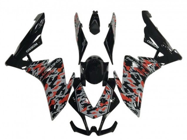 Carenados Moto Aprilia RSV4 1000 2009-2015 - Negro Gris Rojo Camouflage