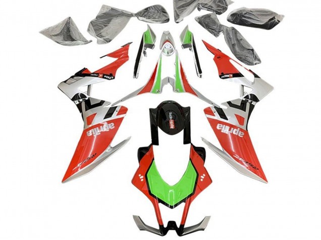 Carenados Moto Aprilia RSV4 1000 2016-2020 - Rojo Plata Negro Verde