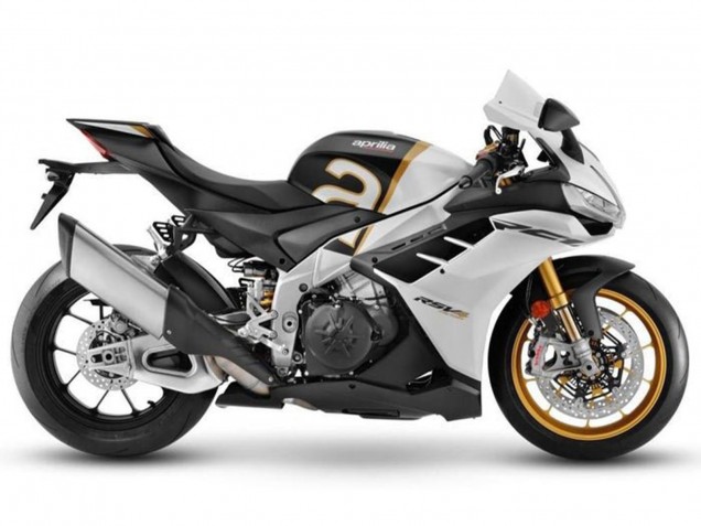 Carenados Moto Aprilia RSV4 1100 2021-2024 - Blanco Mate Negro Oro