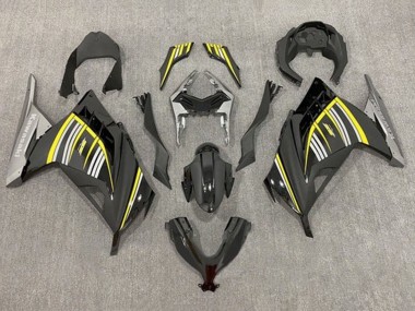 Carenados Moto Kawasaki EX300 2013-2024 - Amarillo Plata Negro Brillante Negro Mate