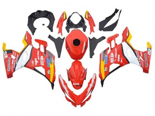 Carenados Moto Kawasaki Ninja 400 2018-2024 - Rojo Blanco Amarillo Negro Trick Star Bridgestone