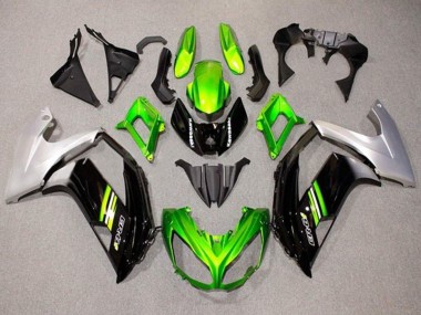 Carenados Moto Kawasaki Ninja ER6F 2012-2014 - Verde Negro Plata