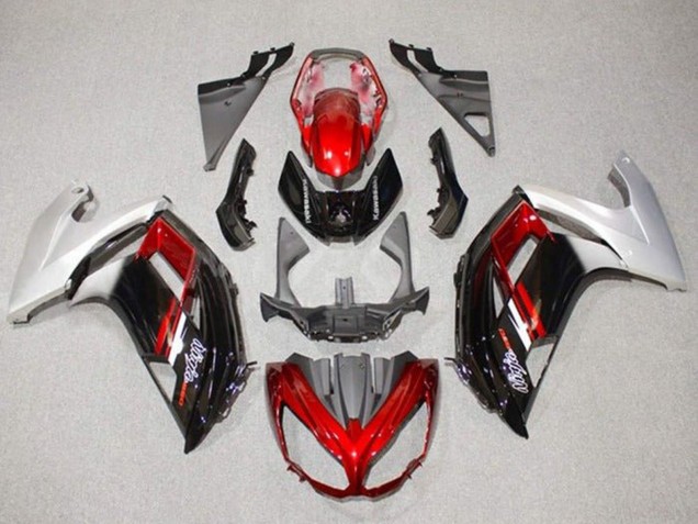 Carenados Moto Kawasaki Ninja 650 EX650 2012-2016 - Plata Rojo Negro Brillante