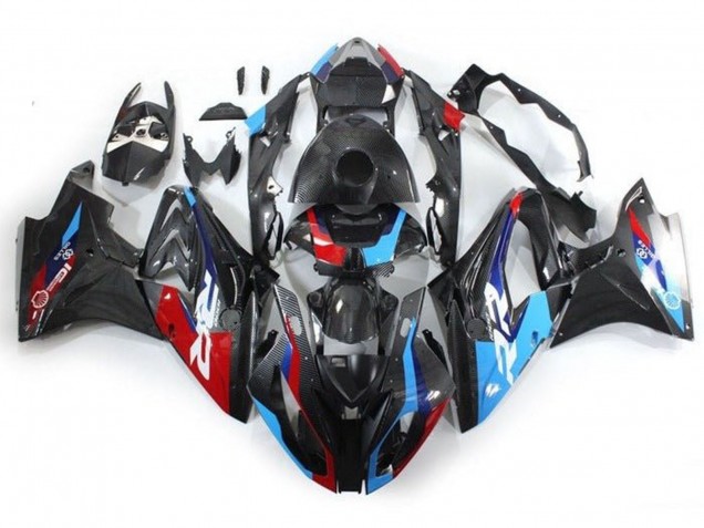 Carenados Moto BMW S1000RR 2017-2018 - Azul Rojo Falso FibraCarbono