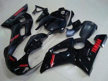 Carenados Moto Yamaha YZF R6 1998-2002 - Negro Brillante Rojo Calcomanías