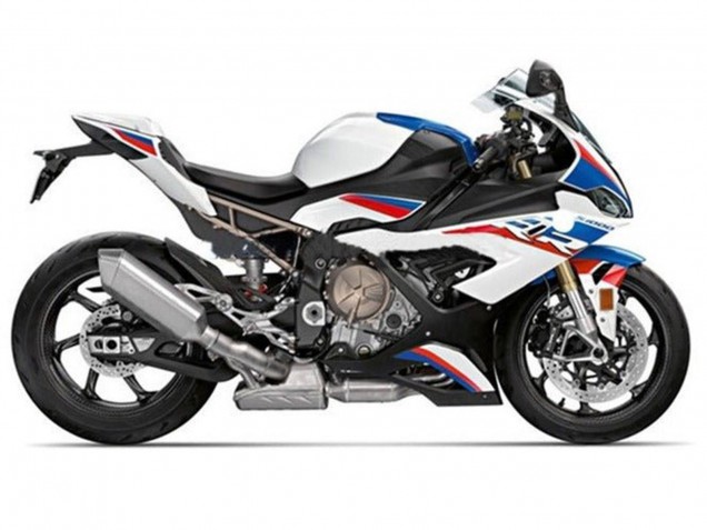 Carenados Moto BMW S1000RR 2019-2022 - Blanco Azul Rojo Raya