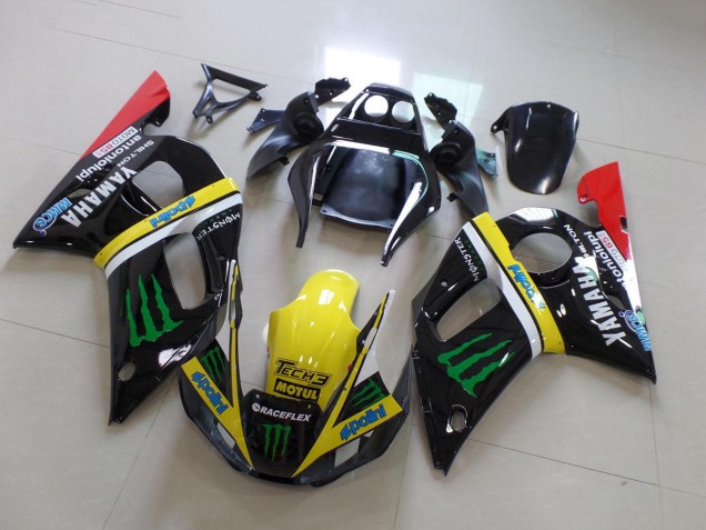 Carenados Moto Yamaha YZF R6 1998-2002 - Negro Brillante Amarillo Rojo Verde Motul Monstruo