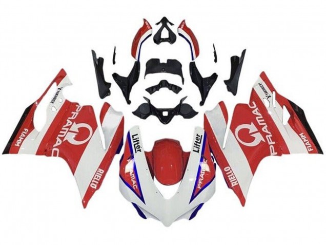 Carenados Moto Ducati 959/1299 2015-2020 - Blanco Rojo Azul Pramac