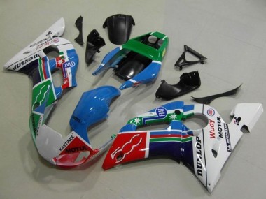 Carenados Moto Yamaha YZF R6 1998-2002 - Blanco Azul Verde Rojo Fiat Motul Michelin Dunlop