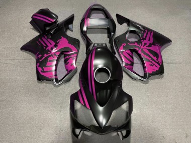 Carenados Moto Honda CBR600 F4i 2001-2003 - Rosa Negro Mate Cráneo