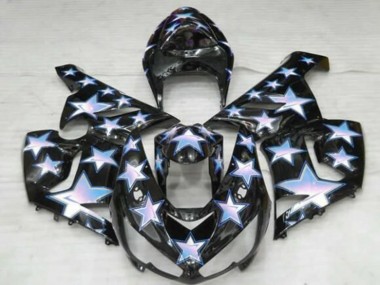 Carenados Moto Kawasaki ZX6R 2005-2006 - Negro Azul Blanco Estrella