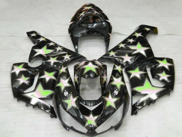 Carenados Moto Kawasaki ZX6R 2005-2006 - Negro Verde Estrella