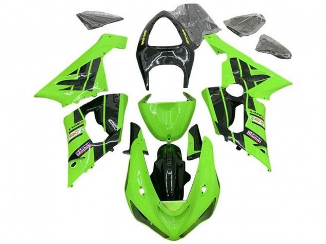 Carenados Moto Kawasaki ZX6R 2005-2006 - Verde Claro Negro Castrol