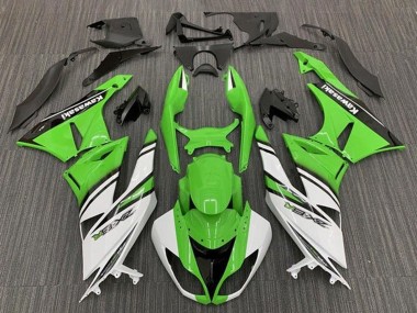 Carenados Moto Kawasaki ZX6R 2009-2012 - Verde Blanco Negro Raya