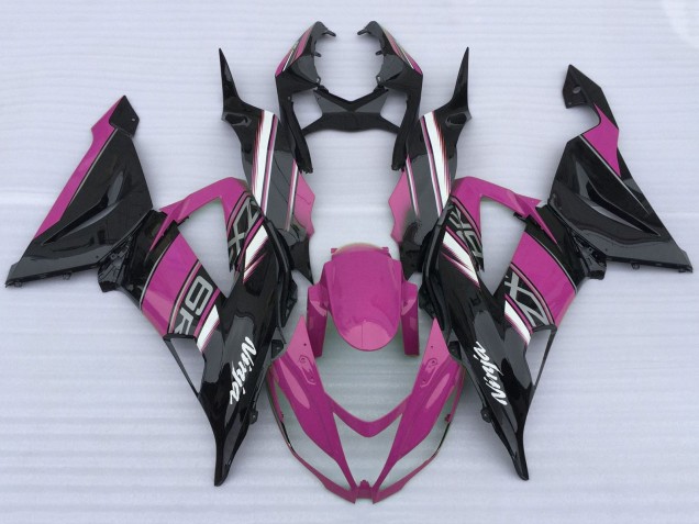 Carenados Moto Kawasaki ZX6R 2013-2018 - Rosa Negro Blanco