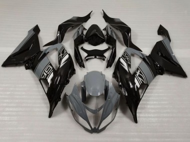 Carenados Moto Kawasaki ZX6R 2013-2018 - Nardo Gris Negro Brillante
