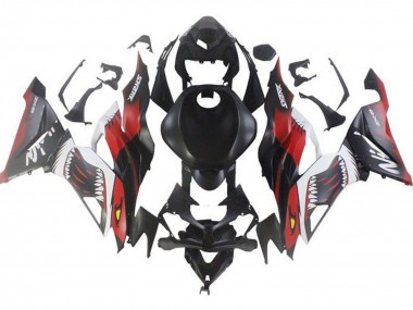 Carenados Moto Kawasaki ZX6R 2019-2022 - Negro Mate Rojo Blanco Tiburón