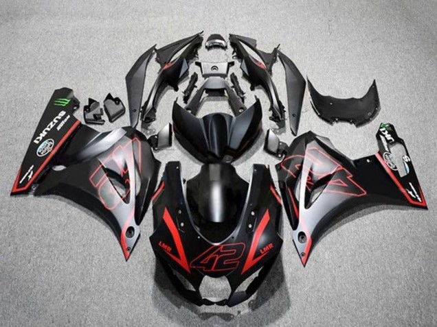 Carenados Moto Suzuki GSXR1000 2017-2024 - Negro Mate Rojo 42