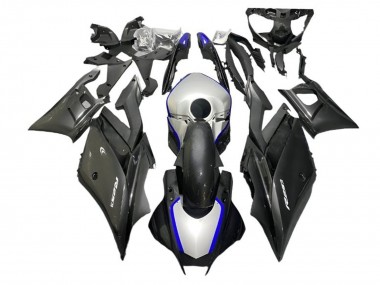 Carenados Moto Yamaha YZF R3/R25 2022-2024 - Plata Azul Negro FibraCarbono Estilo