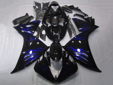 Carenados Moto Yamaha YZF 1000 R1 2009-2011 - Negro Brillante Azul Llama