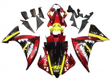 Carenados Moto Yamaha YZF 1000 R1 2009-2011 - Rojo Amarillo Negro Tiburón