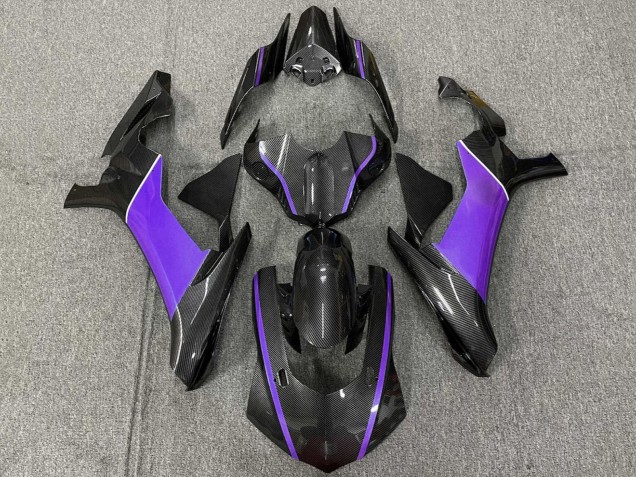 Carenado Moto Yamaha YZF 1000 R1 2015-2019 - Falso FibraCarbono Púrpura