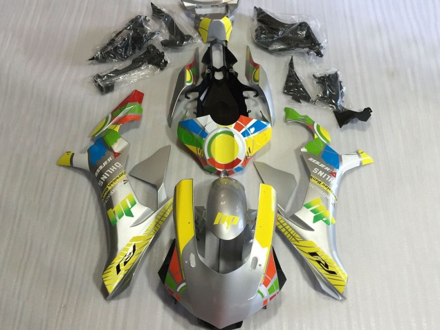 Carenados Moto Yamaha YZF 1000 R1 2015-2019 - Plata Amarillo Azul Rojo RuedaColores