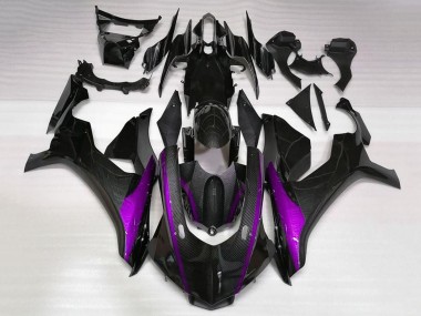 Carenados Moto Yamaha YZF 1000 R1 2020-2025 - Falso FibraCarbono Púrpura Raya