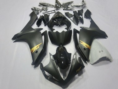 Carenados Moto Yamaha YZF 1000 R1 2007-2008 - Negro Brillante Negro Mate Oro Calcomanía