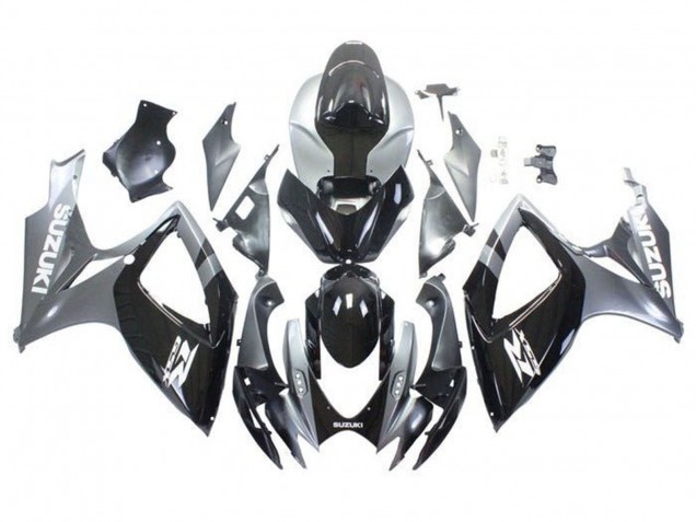 Carenados Moto Suzuki GSXR 600 / GSXR 750 2006-2007 - Plata Negro Brillante Blanco