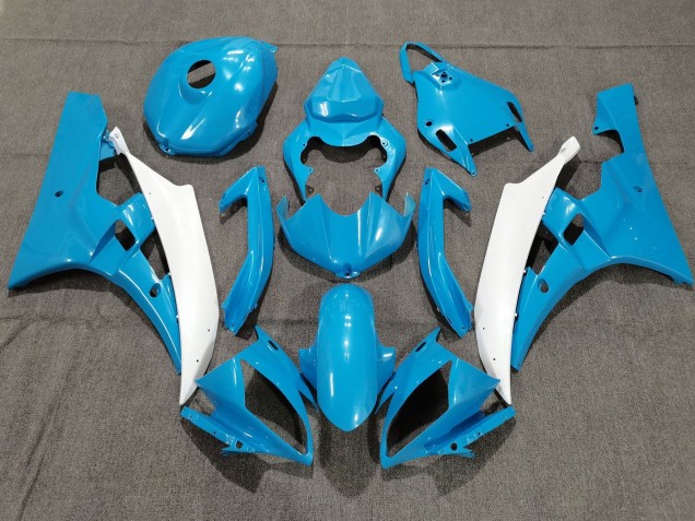 Carenados Moto Yamaha YZF R6 2006-2007 - Azul Claro Blanco