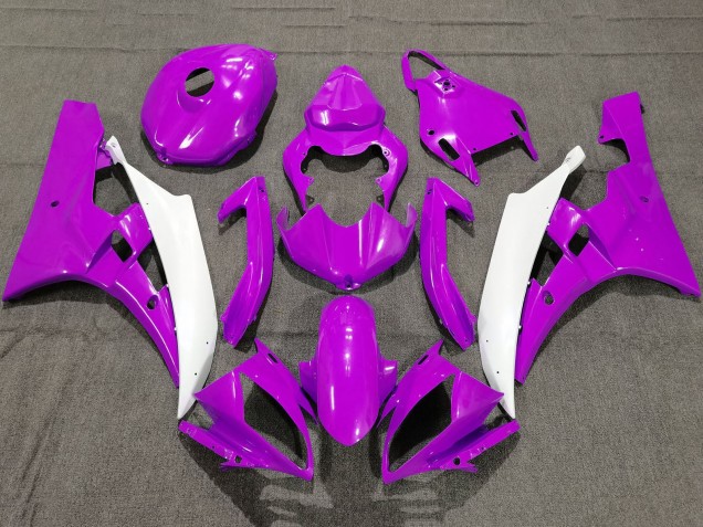Carenados Moto Yamaha YZF R6 2006-2007 - Púrpura Blanco