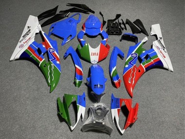 Carenados Moto Yamaha YZF R6 2008-2016 - Blanco Azul Verde Rojo Fiat Dunlop Motul Michelin