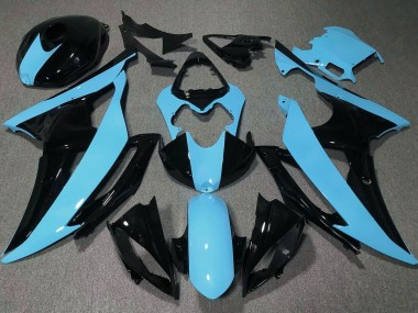 Carenados Moto Yamaha YZF R6 2008-2016 - Azul Claro Negro Brillante
