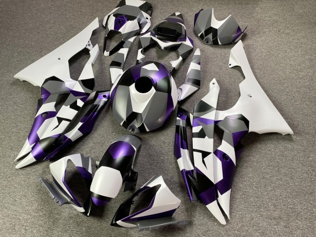 Carenados Moto Yamaha YZF R6 2008-2016 - Blanco Púrpura Gris Negro Camouflage