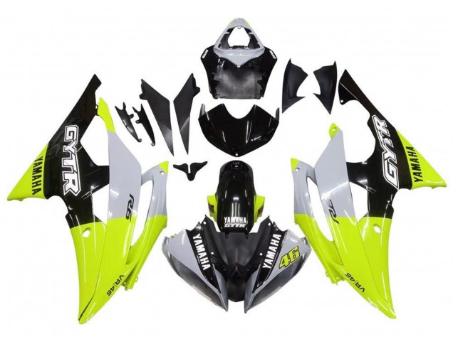 Carenados Moto Yamaha YZF R6 2008-2016 - Blanco Verde Negro Brillante GYTR