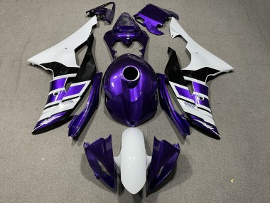 Carenados Moto Yamaha YZF R6 2008-2016 - Blanco Púrpura Negro Raya