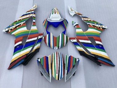 Carenados Moto Yamaha YZF R6 2008-2016 - Blanco Azul Verde Amarillo Rojo Arcoíris Raya