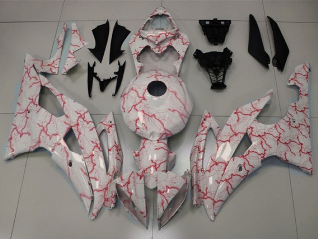 Carenados Moto Yamaha YZF R6 2008-2016 - Blanco Rojo Iluminación
