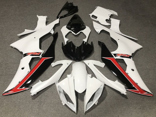 Carenado Moto Yamaha YZF R6 2008-2016 - Blanco Rojo Negro Brillante