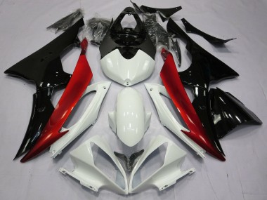 Carenados Moto Yamaha YZF R6 2008-2016 - Blanco Rojo Negro Brillante