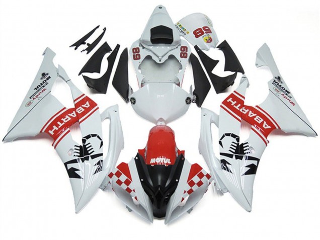 Carenados Moto Yamaha YZF R6 2008-2016 - Blanco Rojo Negro Motul Michelin Abarth 89