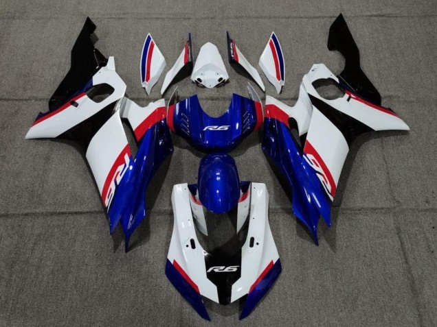 Carenado Moto Yamaha YZF R6 2017-2023 - Blanco Rojo Azul Negro