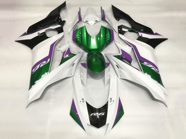 Carenados Moto Yamaha YZF R6 2017-2023 - Blanco Verde Púrpura Negro